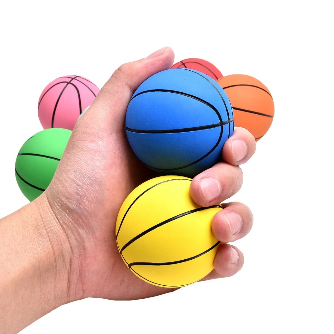 Hot sale Hollow Pink rubber Bounce Balls 60 mm bounce squash ball, mini basketball High Bouncing Ball Customs promotional Toys