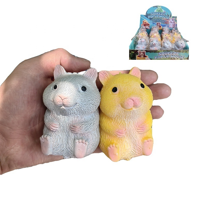 Creative Cute Pet Stress Relief Toys Little Hamster Pop Out Squeeze Mouse Relieve Stress Vent Release Ball Wholesale