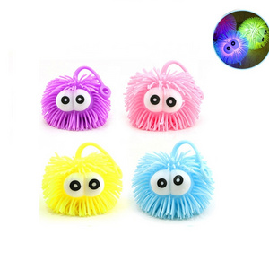 Big Eyes Sea Urchin Stretchy Stress Ball Spiky Puffer Squishy Stress Light Up Puffer Ball