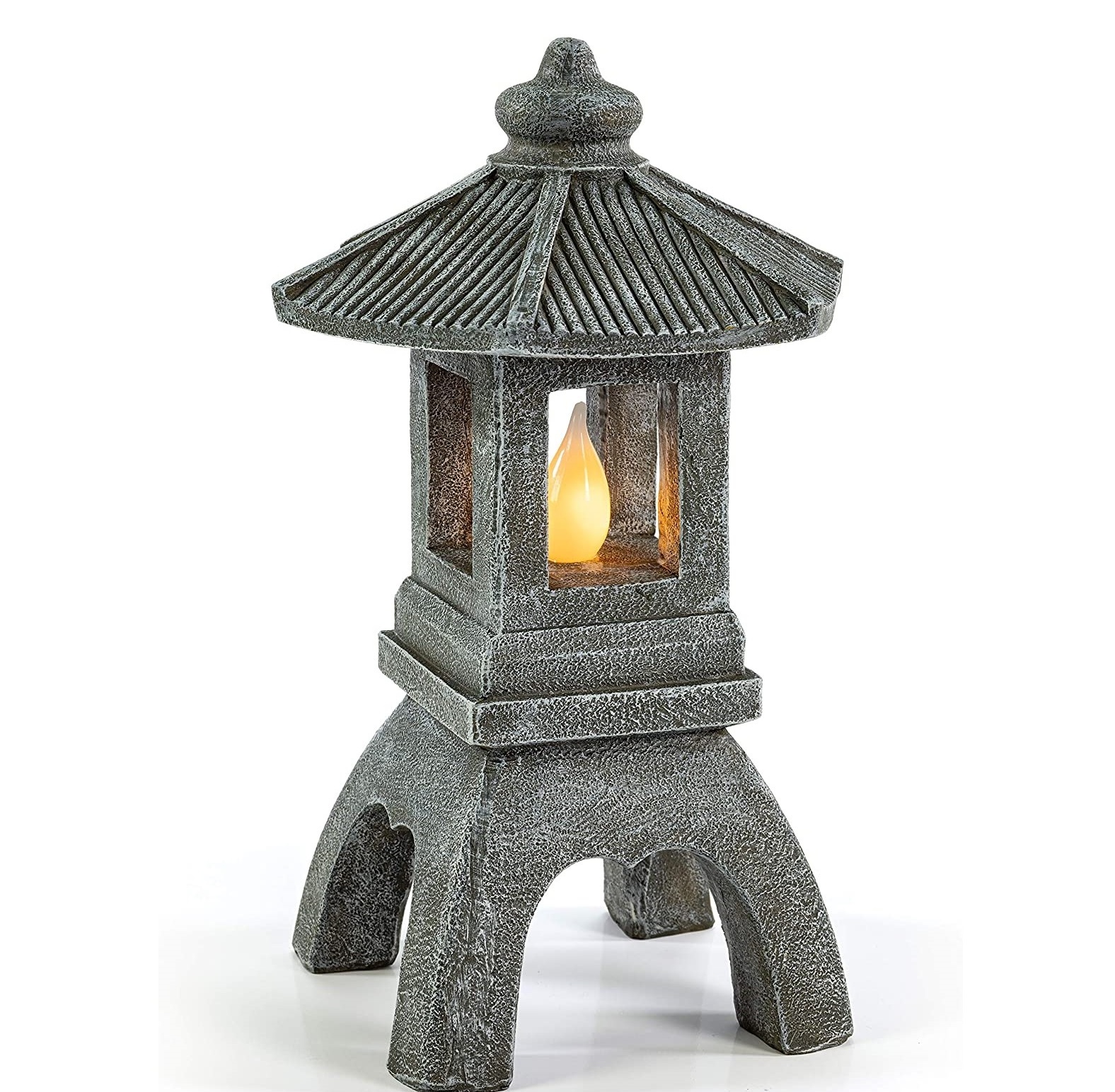 Pagoda Solar Powered Flickering LED Outdoor Decor Garden Light