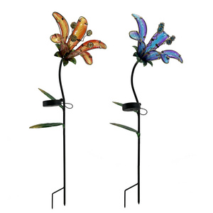 Outdoor Waterproof Metal Flower and Small Bead Decorative Garden Solar Light Stake for Garden Ornaments