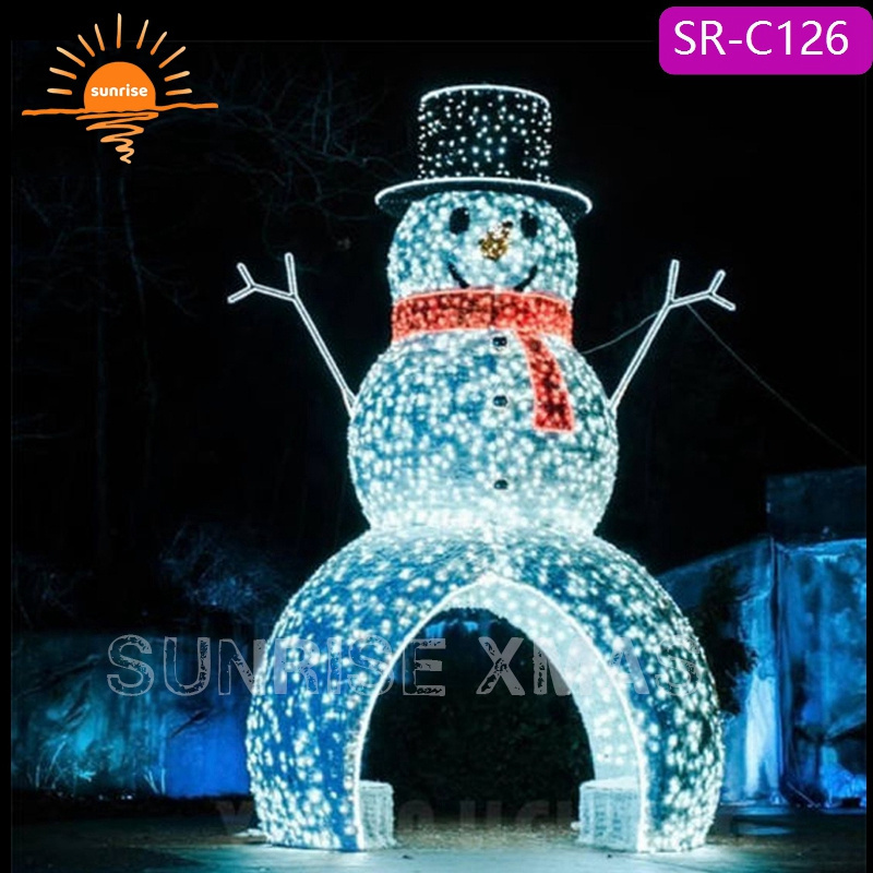 Commercial huge Outdoor LED  lighted Christmas Snowman large outdoor christmas decorations