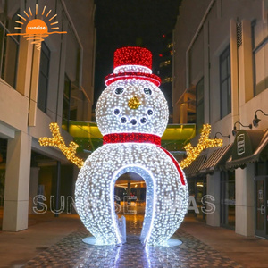 Commercial huge Outdoor LED  lighted Christmas Snowman large outdoor christmas decorations