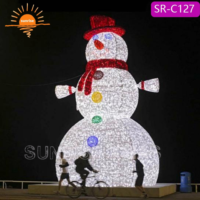 Commercial huge Outdoor LED  lighted Christmas Snowman large outdoor christmas decorations