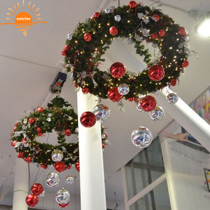 Christmas plastic ball garland family party decoration Multi-color Christmas garland ball decoration on the front door