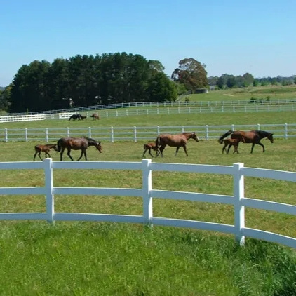 UV protection 3 rail ranch fence pvc horse mesh fence Vinyl Paddock Fence