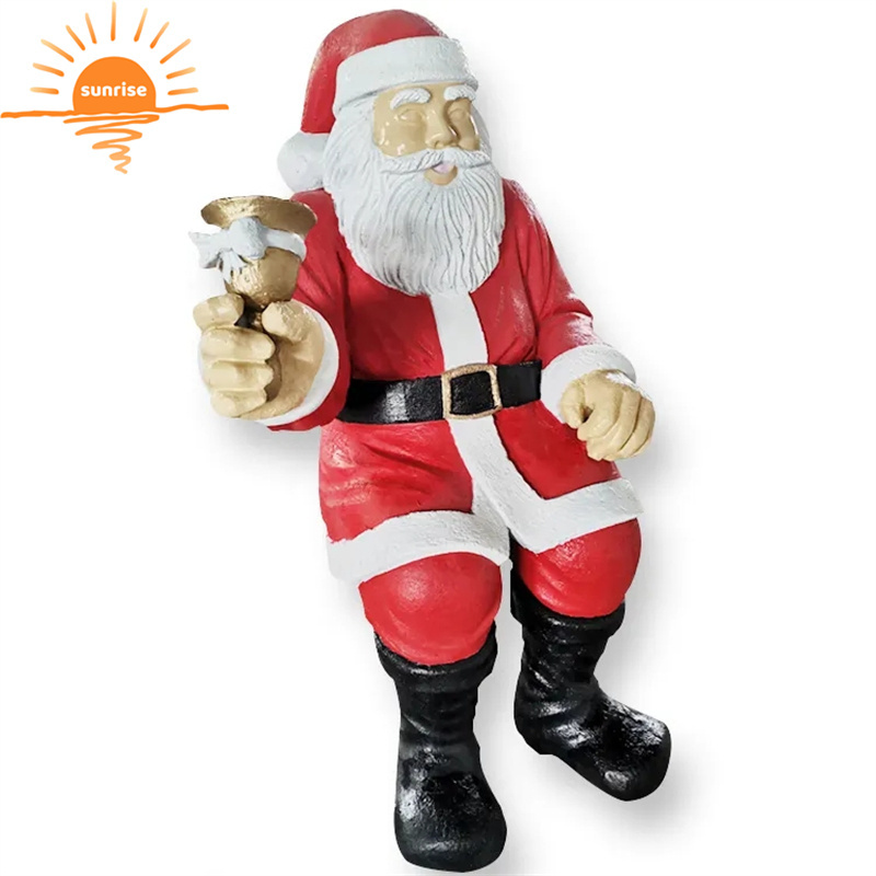 fiberglass santa claus Christmas sculpture large figurine statue ornaments garden landscaping decorations