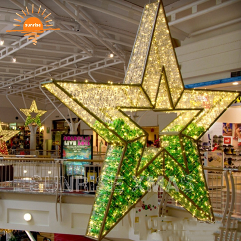 Commercial 3ft 4ft 5ft 6ft 8ft 3D large led christmas star outdoor decoration