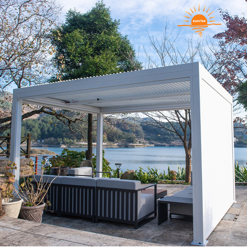 Luxury Gardening Gazebo Aluminium Waterproof Outdoor Garden Gazebo With Louvre