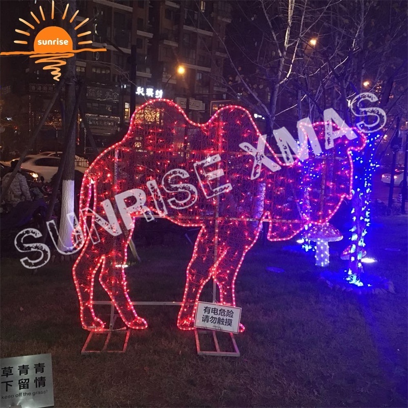 Christmas Animal Outdoor Decoration Light 2D Animals Motif Fly Horse Light For Garden Decoration