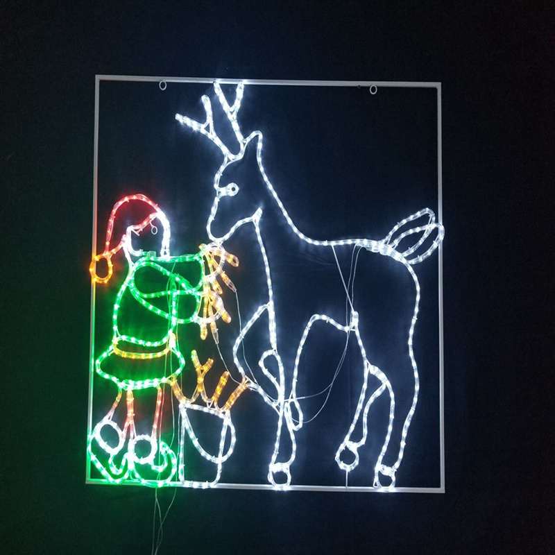 Outdoor 220V 110V Christmas 2D LED Lighted Rope Light Nativity Motif 30 90 Customizable SUNRISE 70 M