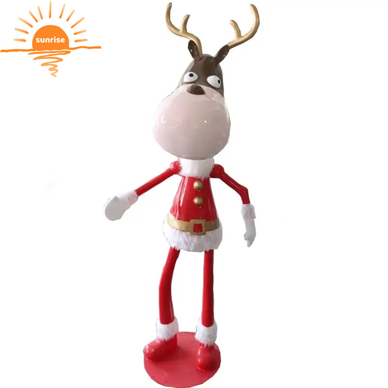 Fiberglass christmas decoration Shopping Center large christmas ornaments reindeer decoration