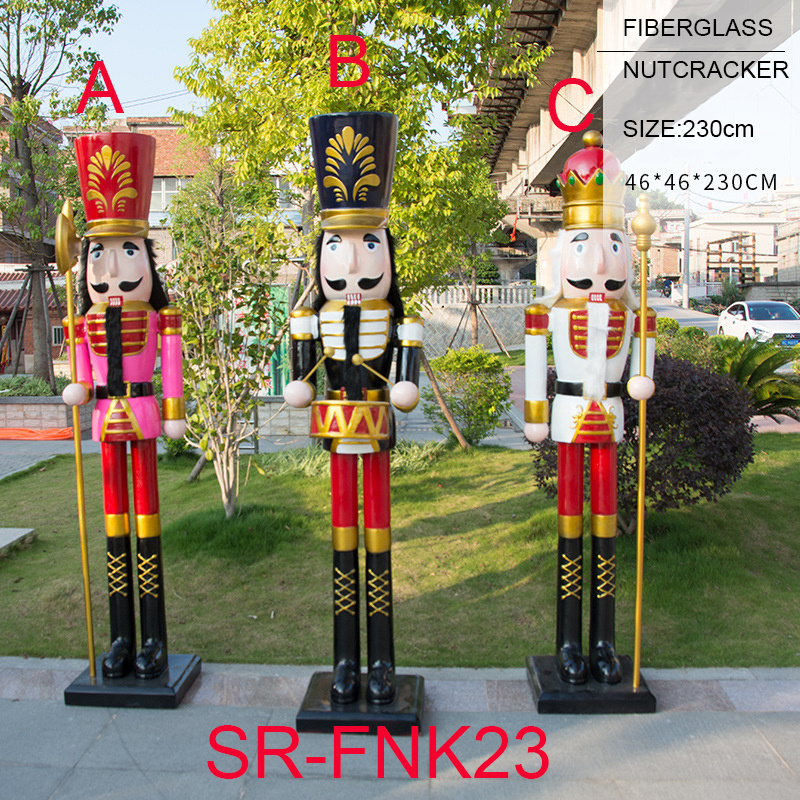 Life size outdoor  1.2m 1.8m 1.5m 2.4m  6ft 8ft  giant large Christmas fiberglass Nutcracker soldier decoration