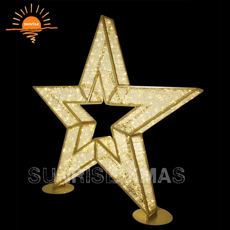 Commercial 3ft 4ft 5ft 6ft 8ft 3D large led christmas star outdoor decoration