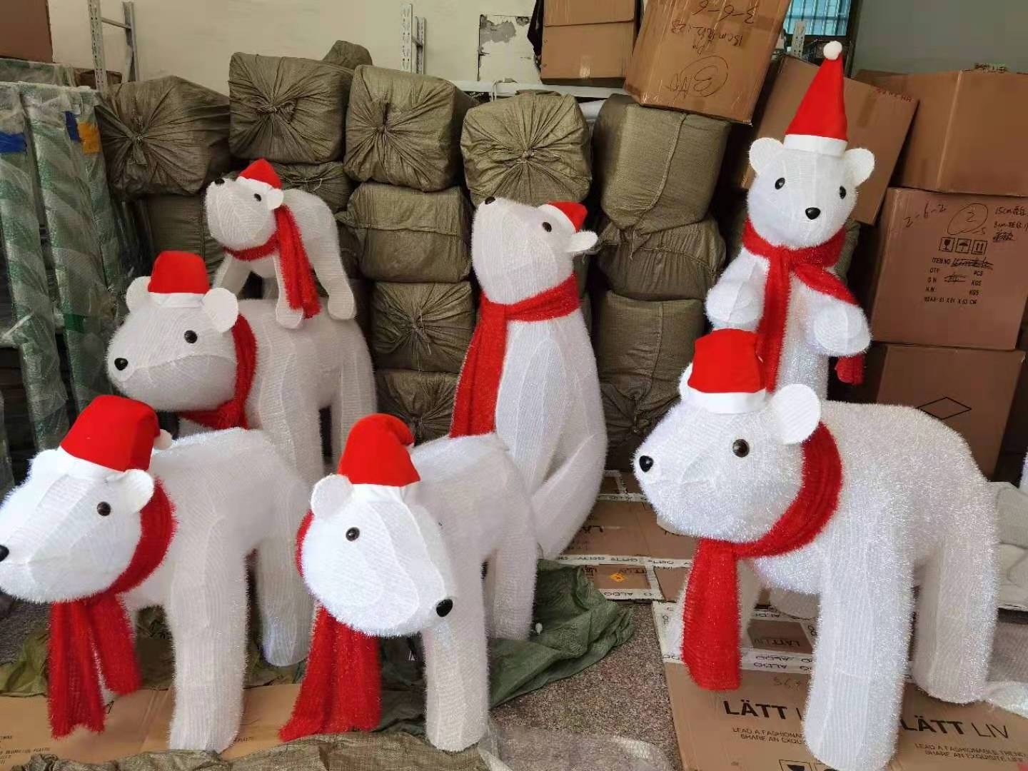 Customize commercial outdoor giant Christmas polar bear light decoration