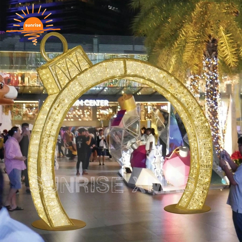 Commercial led lighted standing walk through Christmas arch large outdoor Christmas decoration