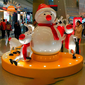 Hot Sale Christmas Decoration Fiberglass Statue Life Size Outdoor Santa Claus