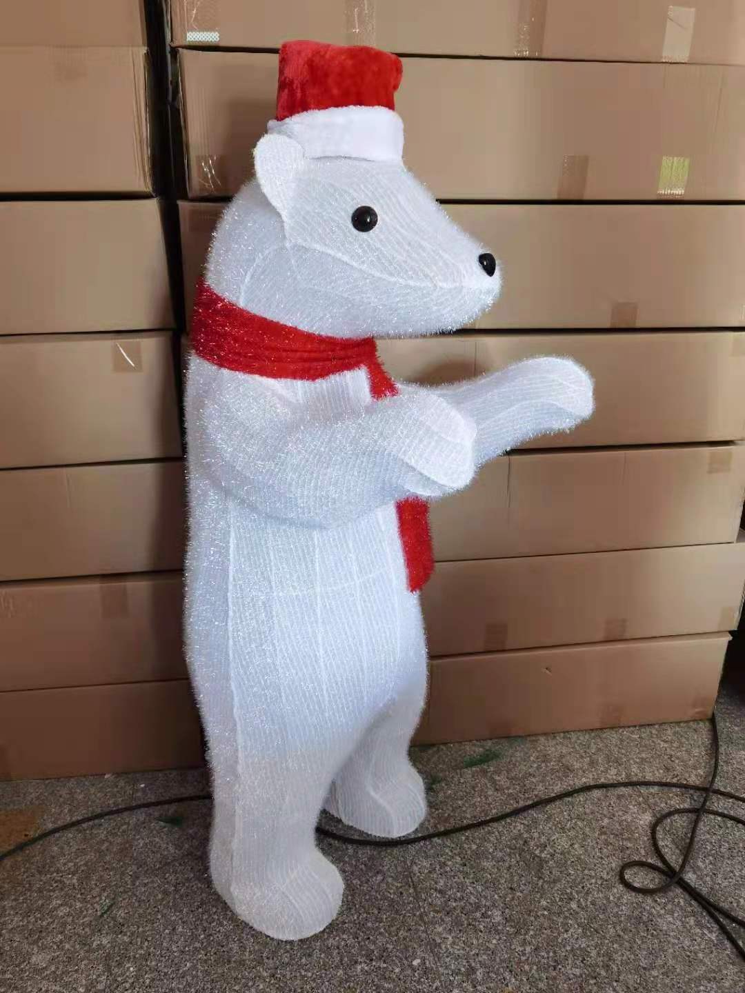 Customize commercial outdoor giant Christmas polar bear light decoration