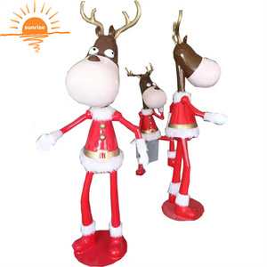 Fiberglass christmas decoration Shopping Center large christmas ornaments reindeer decoration