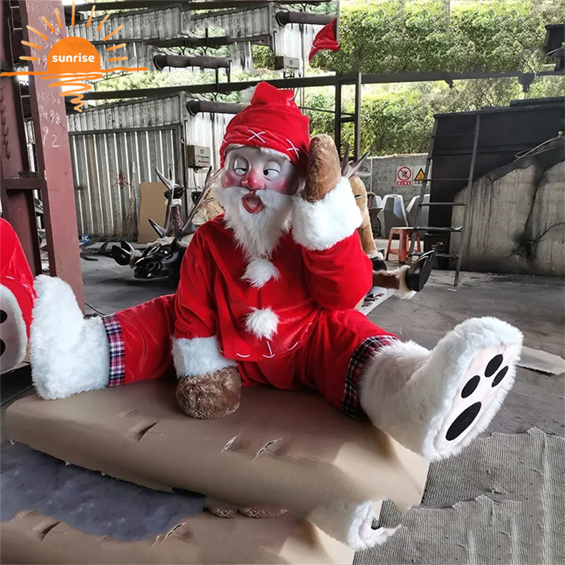 fiberglass santa claus Christmas sculpture large figurine statue ornaments garden landscaping decorations