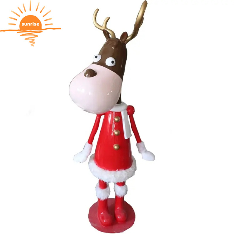 Fiberglass christmas decoration Shopping Center large christmas ornaments reindeer decoration