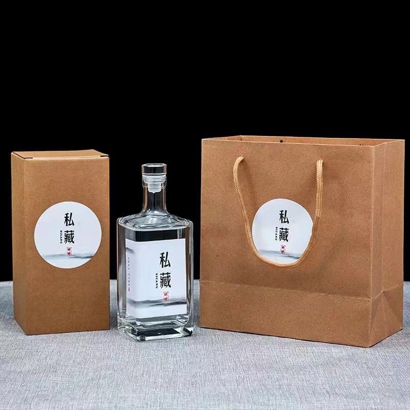 Sealed Empty Clear Matte Black Glass Liquor Bottle For Liquor Rum 500ml 700ml Nordic Gin Whiskey Vodka Liquor Spirit Bottle