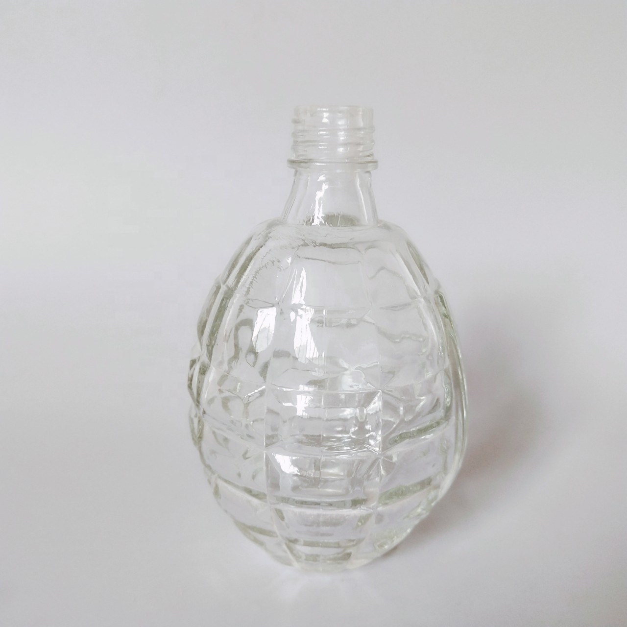 2022 Whiskey Wine Grenade shape glass Transparent Bottle  Container For liquor