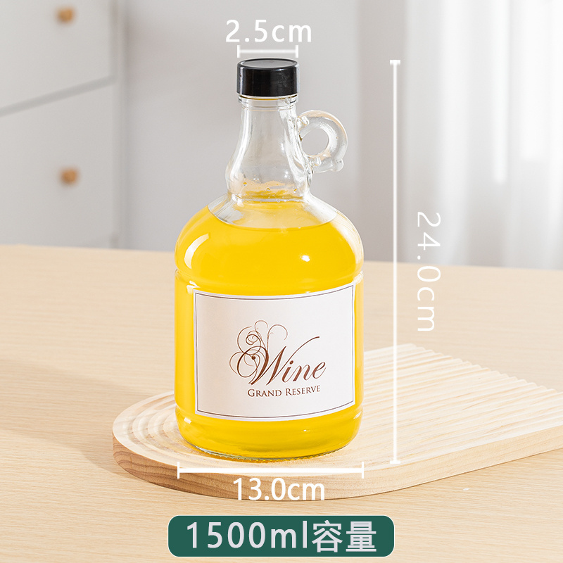 California Style Large Size Glass Water Bottle 1 Gallon Bottle For Wine With Handle 4000ml With Screw Lid