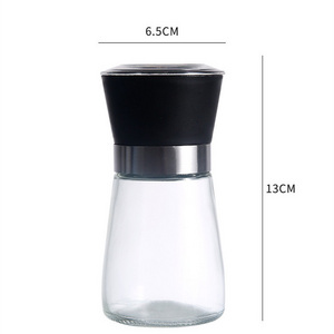 Manual Salt and Pepper Shakers Grinders seasoning wholesale Glass Bottle, Adjustable Coarseness, salt pepper grinder with mill