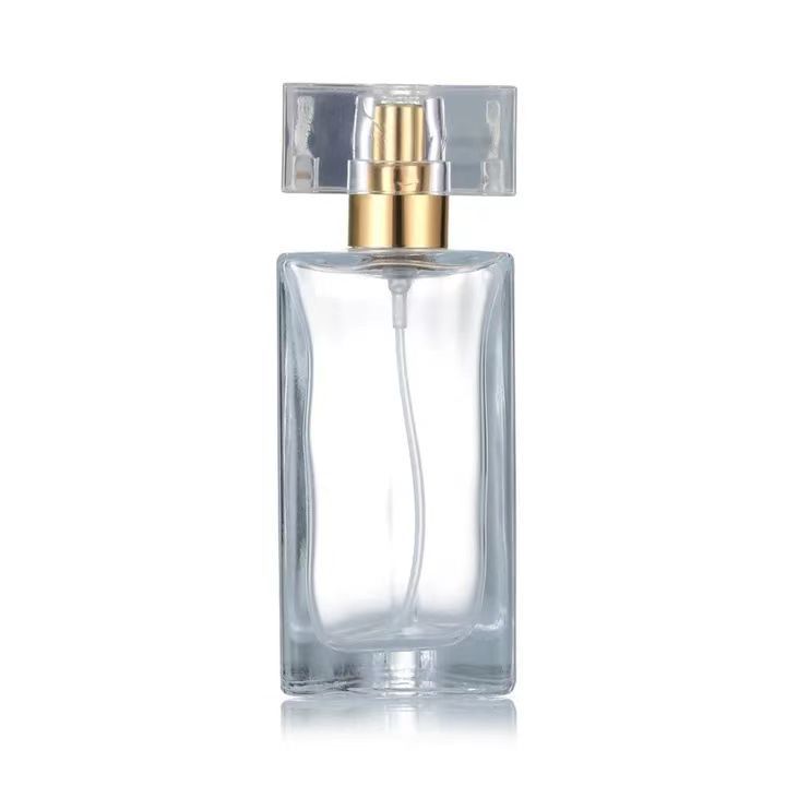 Factory Outlet 30ml 50ml Triangle Clear Empty Glass Perfume Bottle With Cap