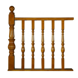 Wholesale Wooden Stair Railing With Solid Wood Handrail Balcony Support Bracket Indoor Wood Staircase Pillars