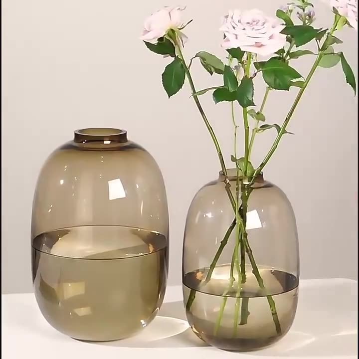 Light Luxury Sunflower Artificial Flower Glass Vase Living room dining table artificial flower vase