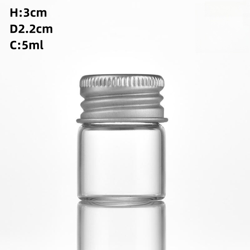 22mm screw aluminum cap 5ml6ml8ml10ml12ml17ml20ml25ml30ml transparent glass test tube bottle oral liquid pill packaging