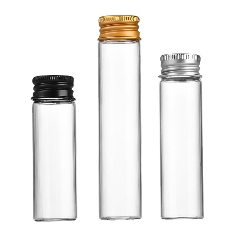 22mm screw aluminum cap 5ml6ml8ml10ml12ml17ml20ml25ml30ml transparent glass test tube bottle oral liquid pill packaging