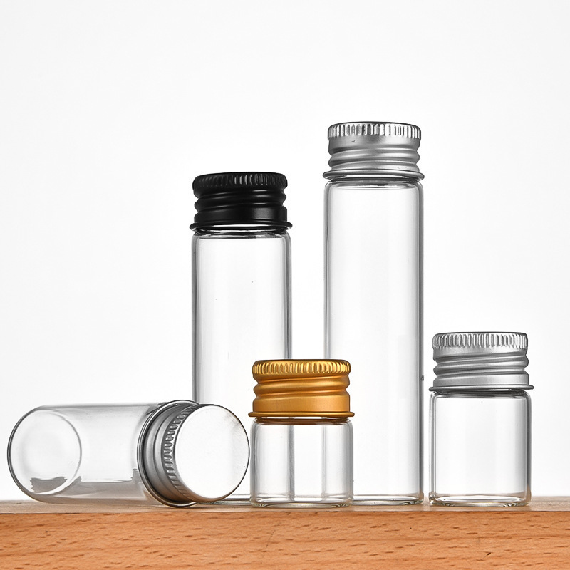 22mm screw aluminum cap 5ml6ml8ml10ml12ml17ml20ml25ml30ml transparent glass test tube bottle oral liquid pill packaging