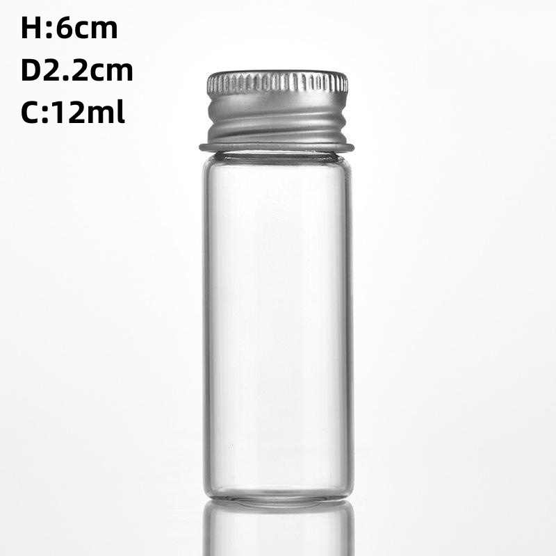 22mm screw aluminum cap 5ml6ml8ml10ml12ml17ml20ml25ml30ml transparent glass test tube bottle oral liquid pill packaging