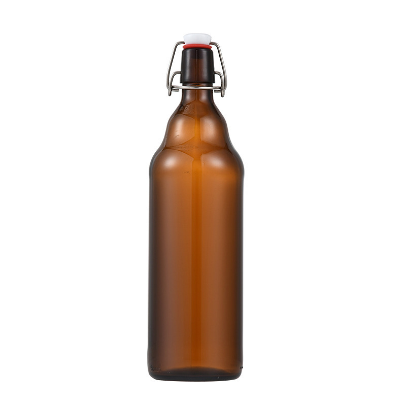 Wholesale Cheap 330ml 500ml 750ml Amber Empty  Beer Glass Juice Bottle with Swing top