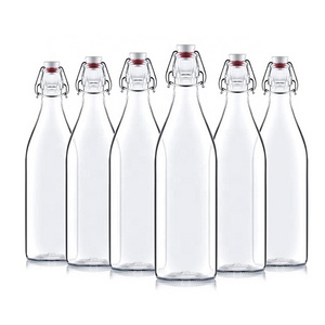 1000ml Clear Swing Top Stopper Glass Beer Bottle for Juice Kombucha