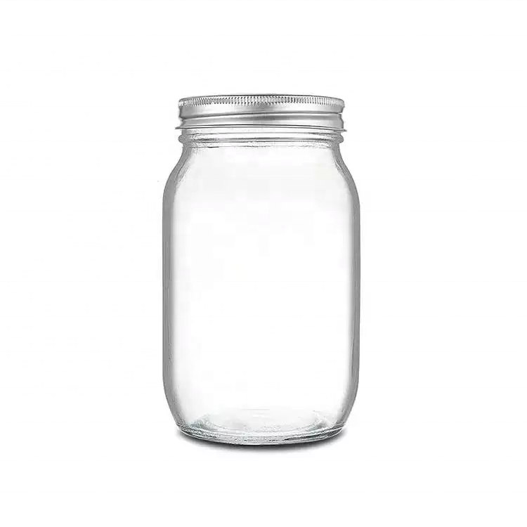 4oz 8oz 16oz  round Wide Mouth airtight glass mason jar with split tops lid for canning honey food storage