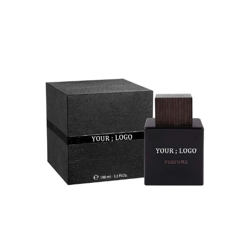 30ml 50ml 100ml empty perfume bottle packaging square black glass perfume bottle with box and customized lid