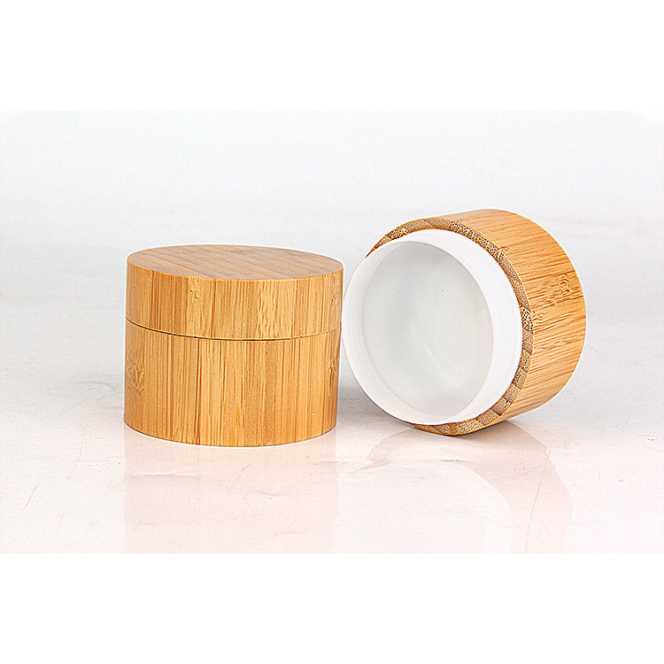 100ml eco friendly bamboo cream container with lid for face body cosmetic packaging