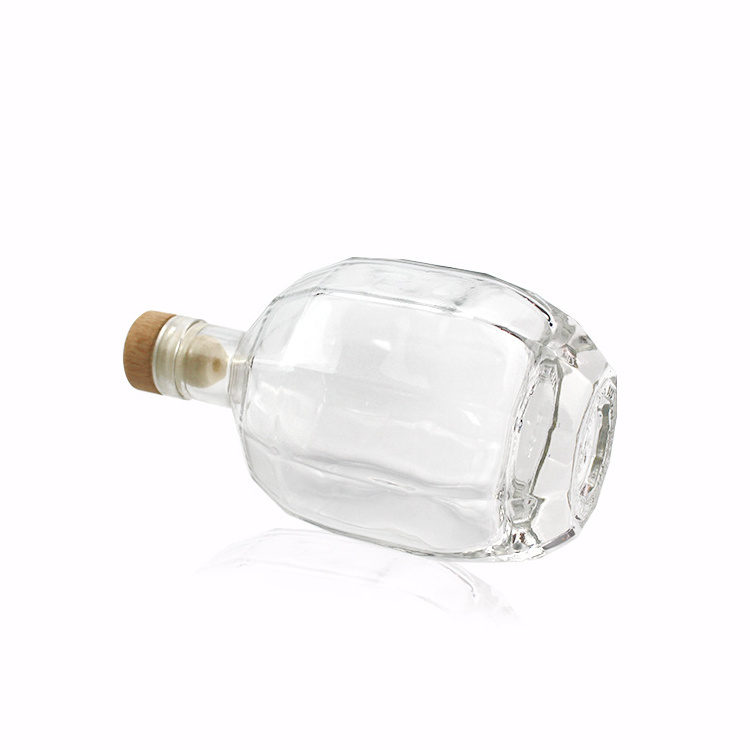 New Fancy Exquisite design custom Grenades shape Clear Vodka whisky Liquor Glass Bottle 250ml 375ml 500ml with stopper