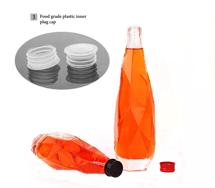 design Wholesale 350ml 500ml 750ml Glass Wine Liquor Bottle Glass Brandy Gin Rum Tequila Vodka Spirits Bottle With Lid