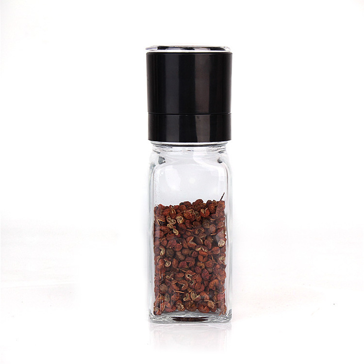 Wholesale Square shape 4oz 120ml Kitchen Spice Grinder Manual Salt And Pepper Grinder Mill