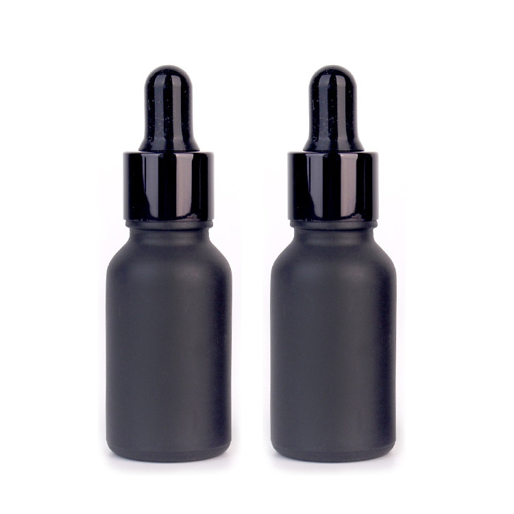 30ml 50ml 100ml 1oz Matte Black Glass Dropper Pipette Bottle Beard Essential Oil Cosmetic Bottle