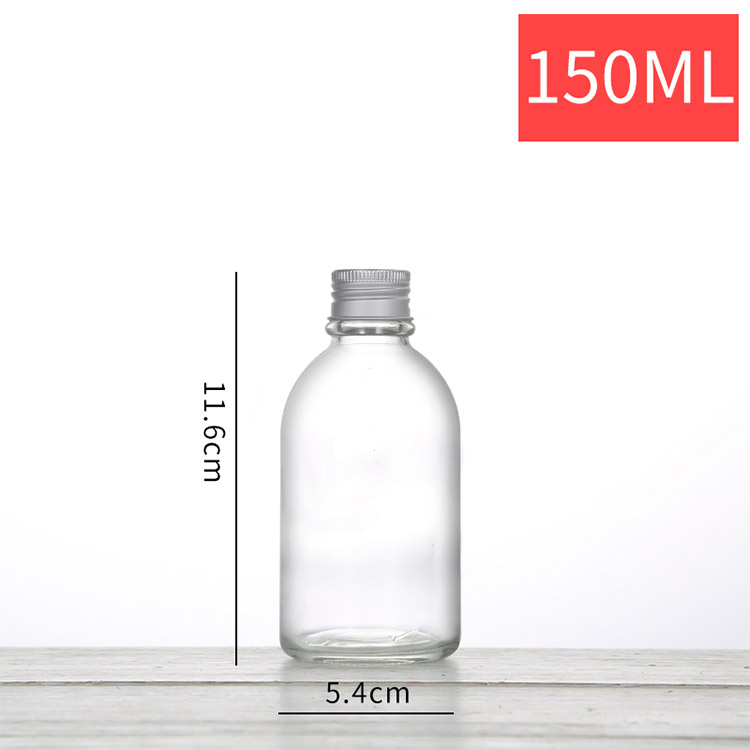 wholesale 150ml 270ml 350ml 500ml fruit empty milk  beverage square bottle glass juice bottles with screw lid