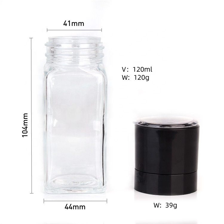 Wholesale Square shape 4oz 120ml Kitchen Spice Grinder Manual Salt And Pepper Grinder Mill