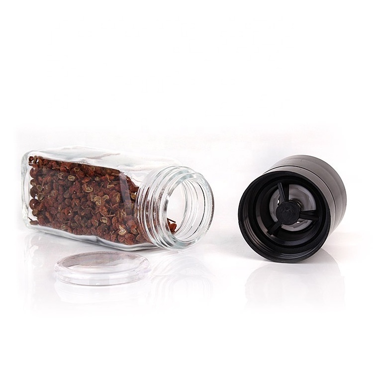 Wholesale Square shape 4oz 120ml Kitchen Spice Grinder Manual Salt And Pepper Grinder Mill