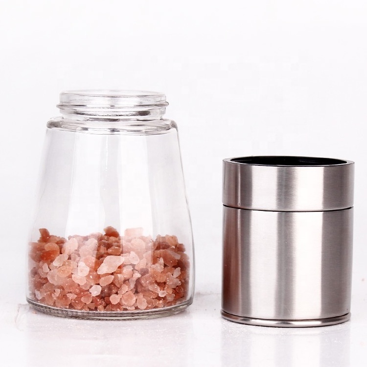 5oz 160ml Premium Stainless Steel Salt and Pepper Shakers with Ceramic Spice Grinder Mill