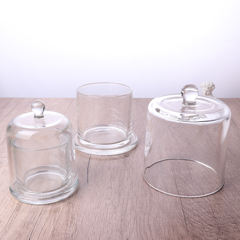 Creative 5oz 7oz 13oz Round Clear Glass Cloche Dome Candle Holder for Home Wedding